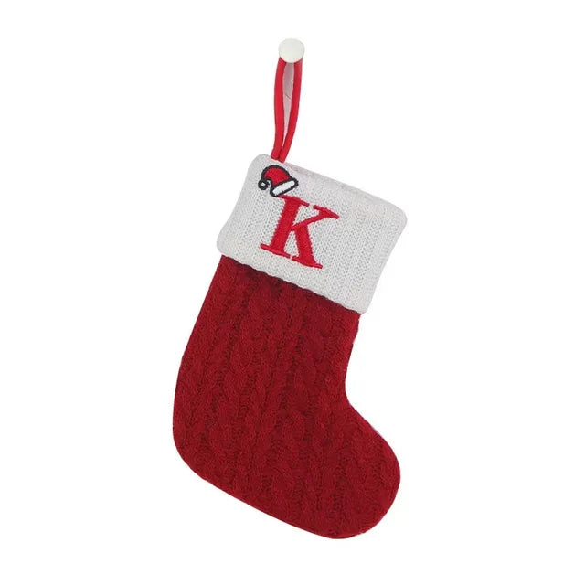 Christmas Alphabet Knitting Socks Christmas Tree Ornaments Christmas Decorations For Home 2024 Noel New Year 2025 Xmas Gift